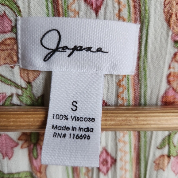 Japna Boho Floral Tiered Midi Dress Size S - 100% Viscose India Print LS - Picture 2 of 10